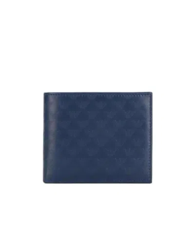 Emporio Armani Logo Details Wallet In Blue