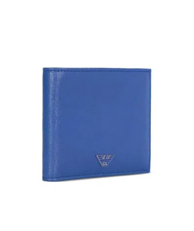 Emporio Armani Logo Details Wallet In Blue