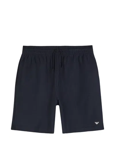 Emporio Armani Logo Drawstring Shorts In Black