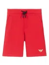 Emporio Armani Logo Drawstring Shorts In Red
