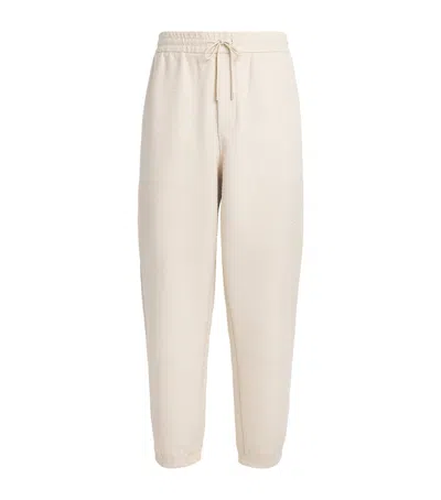 Emporio Armani Asv Jersey Drawstring Joggers In Beige