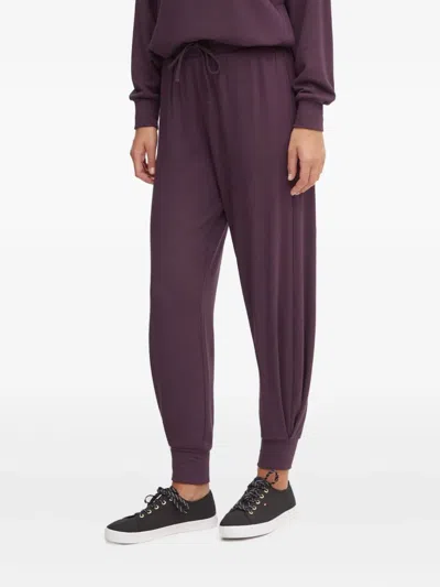 Emporio Armani Logo Drawstring Trousers In Purple