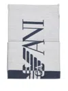 Emporio Armani Logo-embellished Fringed Scarf In White
