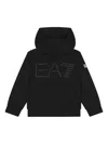 Emporio Armani Logo-embellished Hooded Sweatshirt In Black