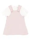 Emporio Armani Logo-embellished T-shirt And Pinafore Dress In Pink