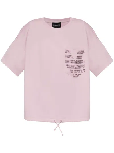Emporio Armani Logo-embellished T-shirt In Pink