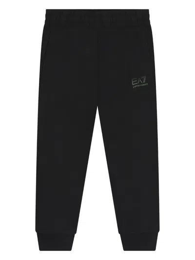 Emporio Armani Kids' Logo-embellished Track Pants In Black