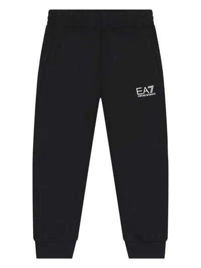 Emporio Armani Kids' Logo-embellished Track Pants In Black