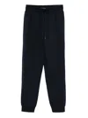 Emporio Armani Cuffed Hems Lounge Trousers In Blue