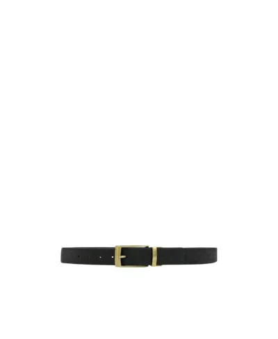 Emporio Armani Logo Embossed Belt In Black