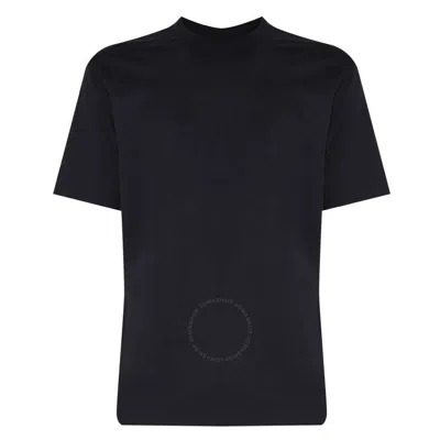 Emporio Armani Logo Embossed Cotton T-shirt In Blue