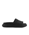Emporio Armani Logo-embossed Flatform Slides In Black
