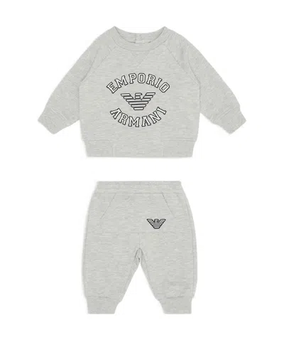 Emporio Armani Logo-embossed Mélange Tracksuit In White