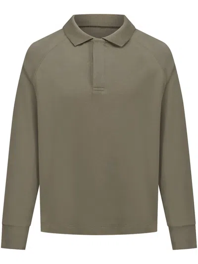 Emporio Armani Kids' Logo-embossed Polo Shirt In Green
