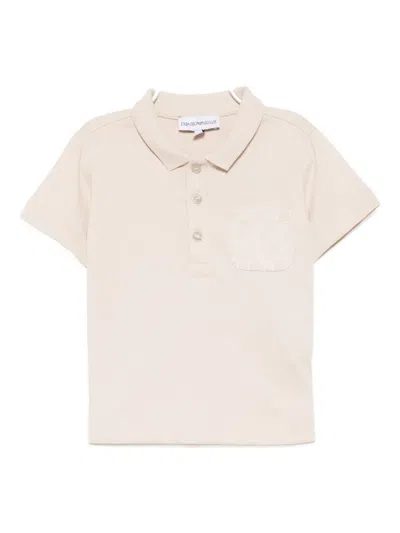 Emporio Armani Babies' Logo-embossed Polo Shirt In Neutral