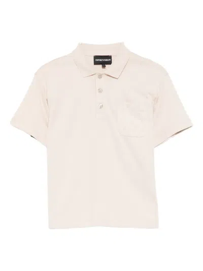 Emporio Armani Kids' Logo-embossed Polo Shirt In Neutral