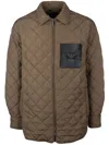 Emporio Armani Pocketed Quilted Sleeve Jackets In Brown