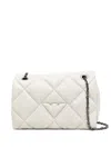 Emporio Armani Logo-embossed Quilted Shoulder Bag In Nude
