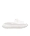 Emporio Armani Logo-embossed Slides In White