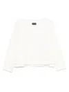 Emporio Armani Logo Crew Neck Cotton Sweatshirt With Ribbed Cuffs And Hem In White
