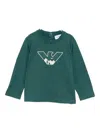Emporio Armani Logo-embossed T-shirt In Green