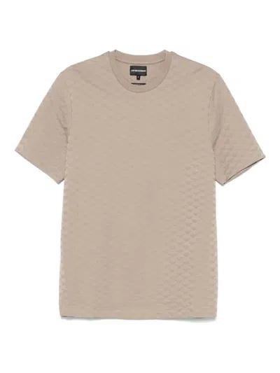 Emporio Armani All-over Logo Crew Neck T-shirt In White