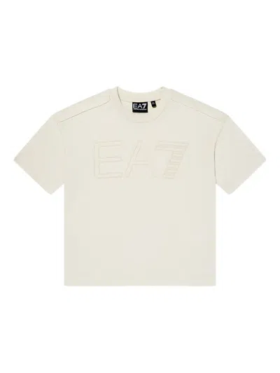 Emporio Armani Kids' Logo-embossed T-shirt In White