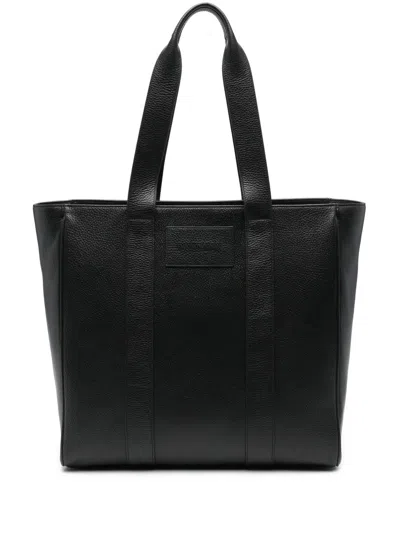 Emporio Armani Logo-embossed Tote Bag In Black