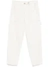 Emporio Armani Cotton Trousers Button Detail In White