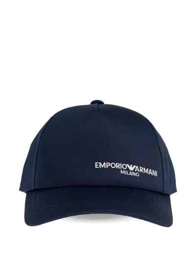 Emporio Armani Logo-embroidered Baseball Cap In Blue