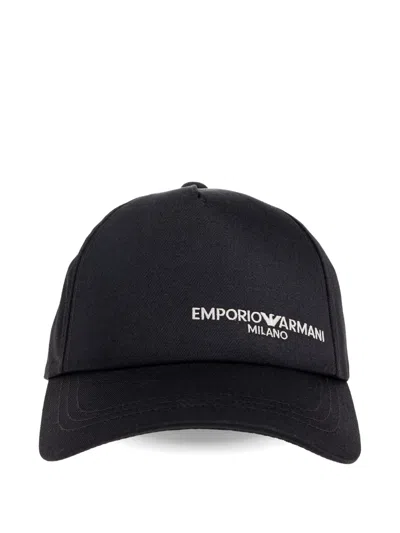 Emporio Armani Logo-embroidered Baseball Cap Hat In Black