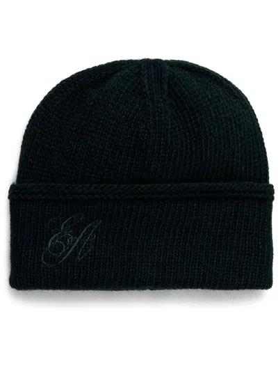 EMPORIO ARMANI LOGO-EMBROIDERED BEANIE HAT