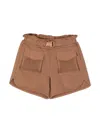 Emporio Armani Logo-embroidered Belted Shorts In Brown