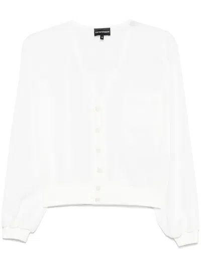 Emporio Armani Logo-embroidered Blouse In White