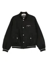 Emporio Armani Nylon Bomber With Logo Embroidery In Black