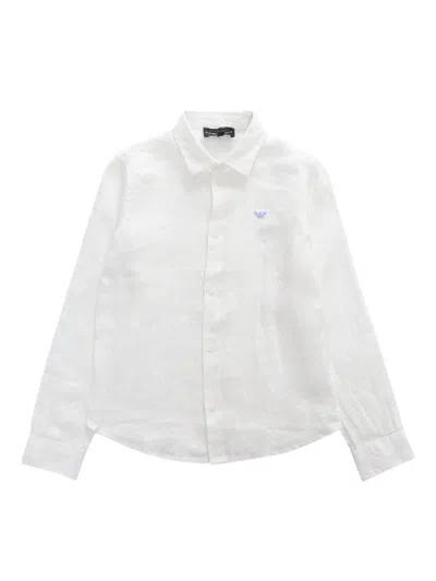 EMPORIO ARMANI LOGO EMBROIDERED BUTTONED SHIRT