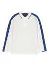 Emporio Armani Logo-embroidered Colour-block Polo Shirt In White