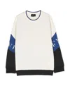 Emporio Armani Logo-embroidered Colour-block Sweatshirt In White