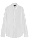 Emporio Armani Long-sleeves Linen Shirt In White