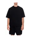 Emporio Armani Logo-embroidered Cotton Blend T-shirt In Black