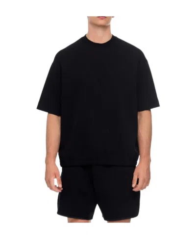 EMPORIO ARMANI LOGO-EMBROIDERED COTTON BLEND T-SHIRT