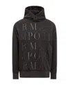 Emporio Armani Logo-embroidered Cotton Hoodie In Black