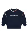 Emporio Armani Logo-embroidered Cotton Jumper In Blue