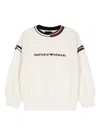 Emporio Armani Logo-embroidered Cotton Sweatshirt In White