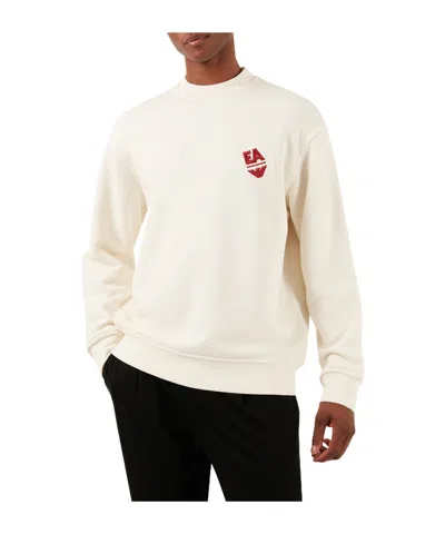 Emporio Armani Logo-embroidered Cotton Sweatshirt In White