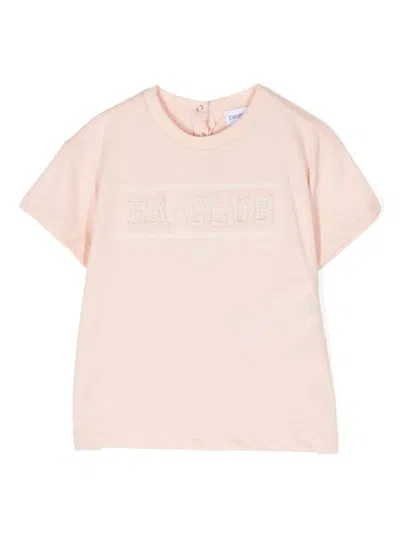 Emporio Armani Babies' Logo-embroidered Cotton T-shirt In Pink