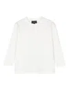 Emporio Armani Logo-embroidered Cotton T-shirt In White