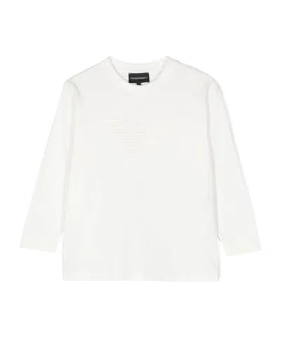 Emporio Armani Logo-embroidered Cotton T-shirt In White