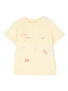 Emporio Armani Logo-embroidered Cotton T-shirt In Yellow