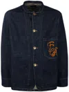 Emporio Armani Jackets Featuring Embroidered Detail And Front Pocket In Blue